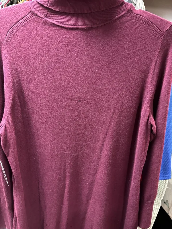 Express Women's Burgundy Long Sleeve Turtleneck Sweater Dress Size XL - Image 5
