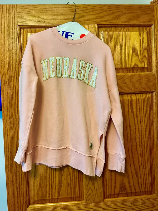 Fanatics Nebraska Huskers Pressbox Women's La Jolla Fleece Pullover Sweatshirt - Pink - Image 2