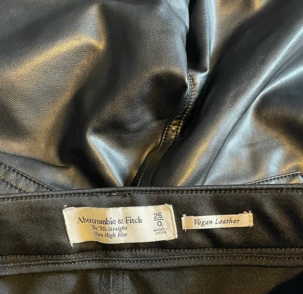Abercrombie cross waist faux leather pants - Image 8