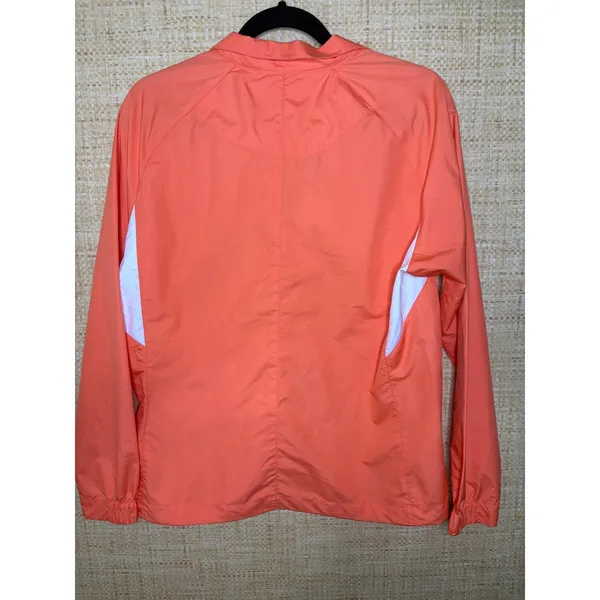 Nike Golf Storm-FIT Women Quarter-Zip Windbreaker Jacket Coral Orange Medium - Image 4