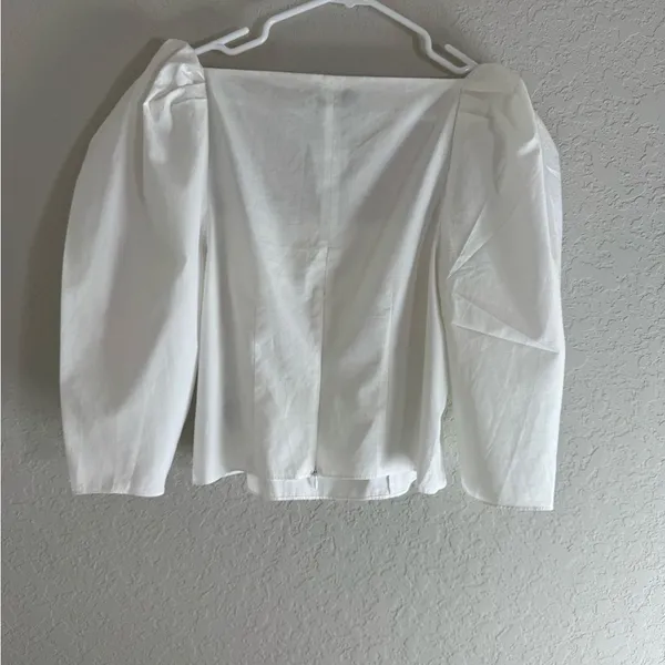 Vince White Square Neck Blouse Size 8 - Image 9