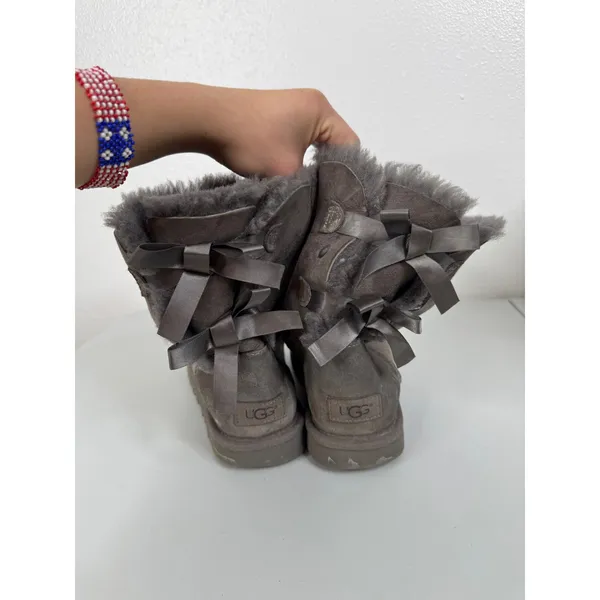Ugg Bailey‎ Bow II Short Gray Boots Size 8 - Image 4