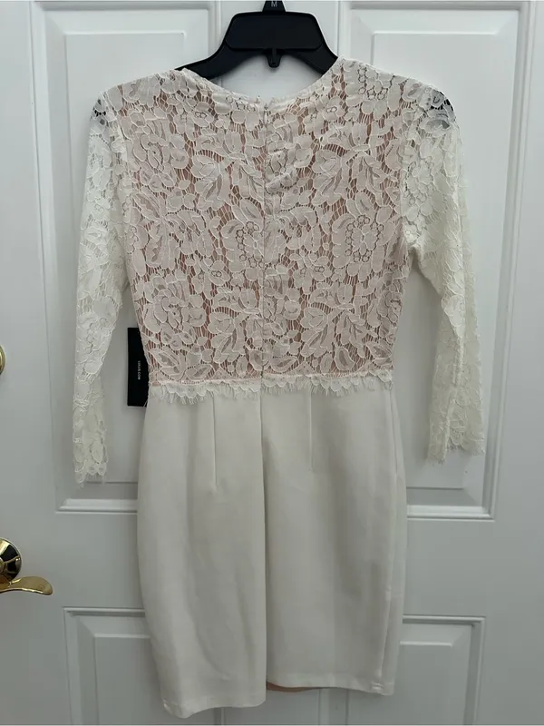 Lulus Lace Bodice Sheath Dress - White - Image 8