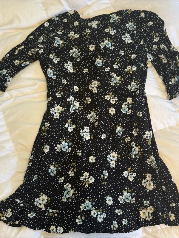 LOFT 3/4 Sleeve Floral Wrap Romper - Image 3
