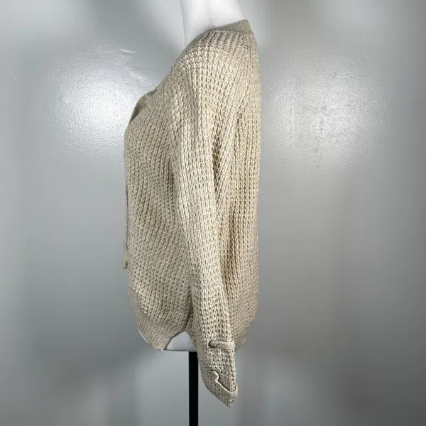 🎈🎈🎈3 for 12$🎈🎈🎈It's Our Time Lace Tie Waffle Knit Long Sleeve Pullover Sweater - Image 6