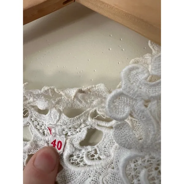 Antique Vintage Lace Topper Cardigan Delicate Layer Cottage‎ Lattice Snap Front - Image 5