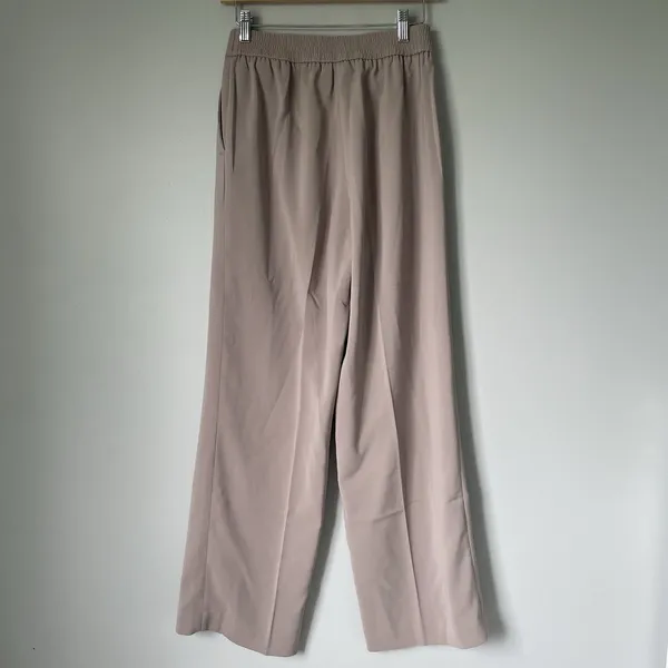 Quince High-Rise Wide Leg Dress Pants Professional Workwear Beige Brown Size 4 - Image 2