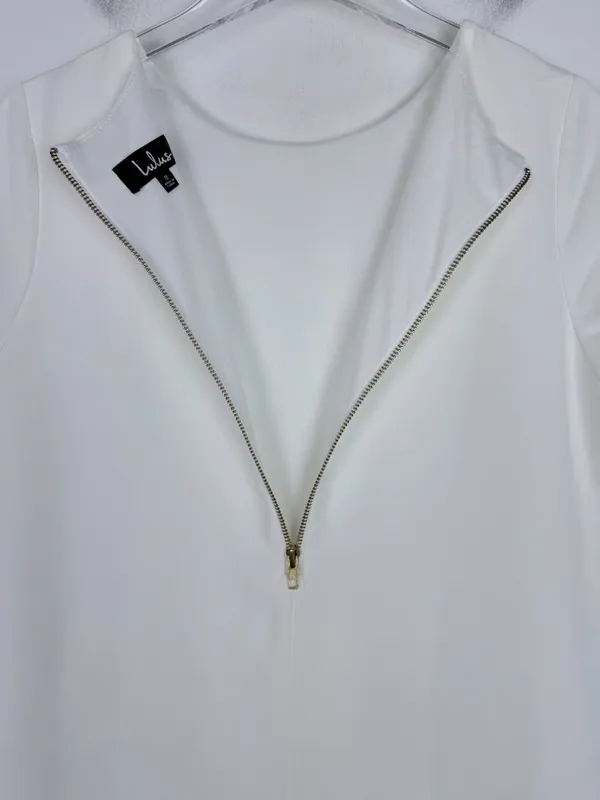 NWT Lulus Shift and Shout Dress Short Sleeves Mini Ivory White Size Small S NEW - Image 12