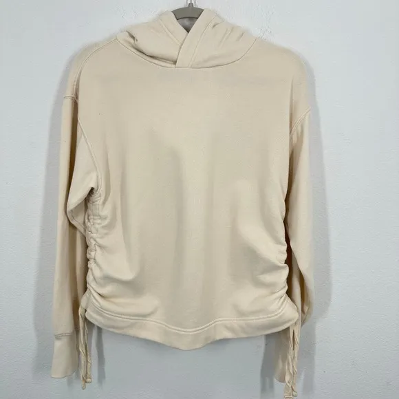 Aerie Women's‎ Size Small Cream Ruched Side Hoodie Sweatshirt Casual Loungewear - Image 3