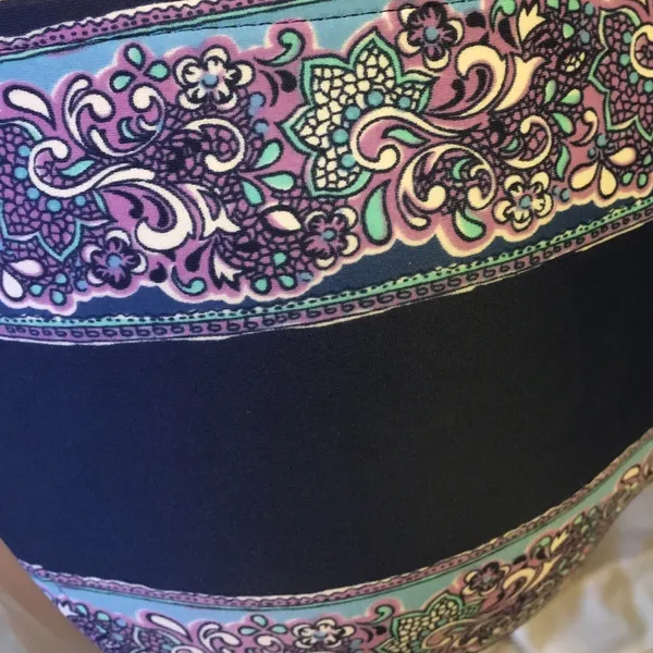 NWT Beach Stop Paisley Triangle Bikini Swim Set Medium Navy Purple - Image 8