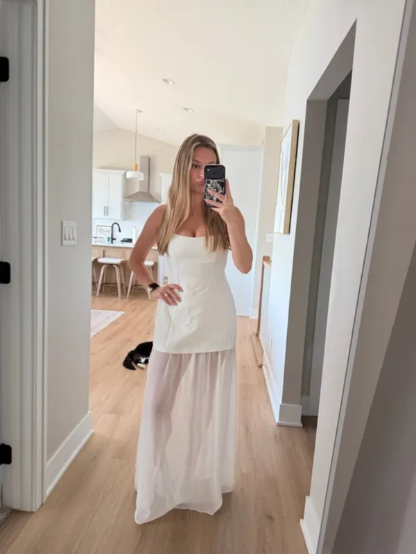 AMANDA UPRICHARD Christy Maxi Dress in Ivory Size Small - Image 11