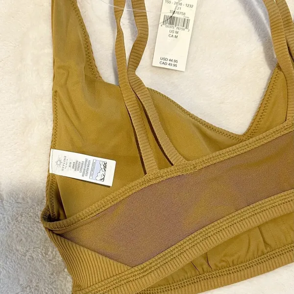 NWT Offline by Aerie Goals Light Tan Ribbed Padded Sports Bra - Size: Medium - Image 6