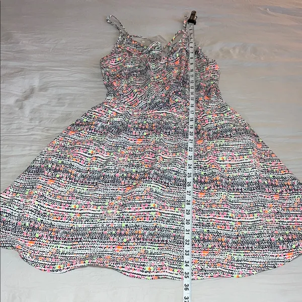 Lush Pink and‎ Gray Ruffled Wrap Sundress - Image 4