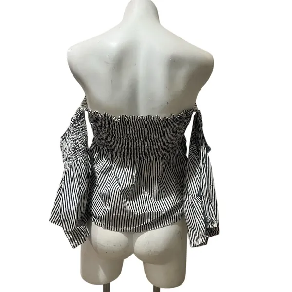 Faithfull The Brand Women's Off-Shoulder Striped Crop Top Size M - Image 13