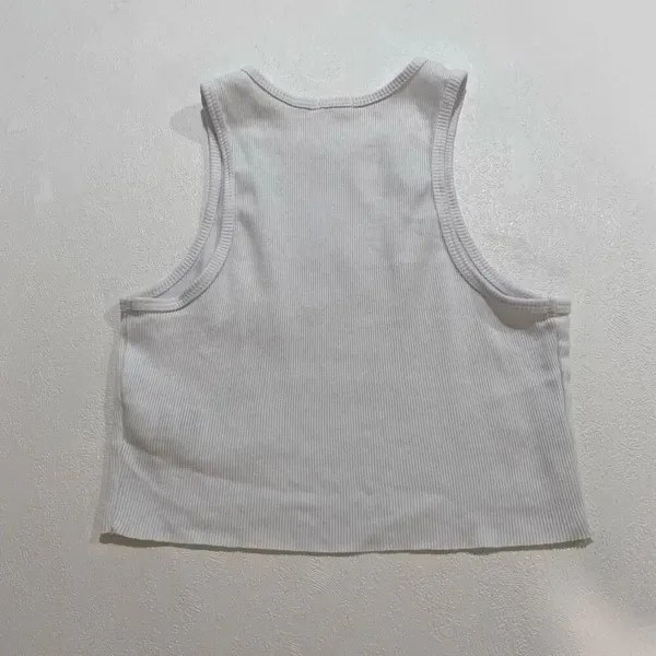 Garage Built To Ride Moto Graphic Ribbed Crop Tank Top White Size S - Image 2