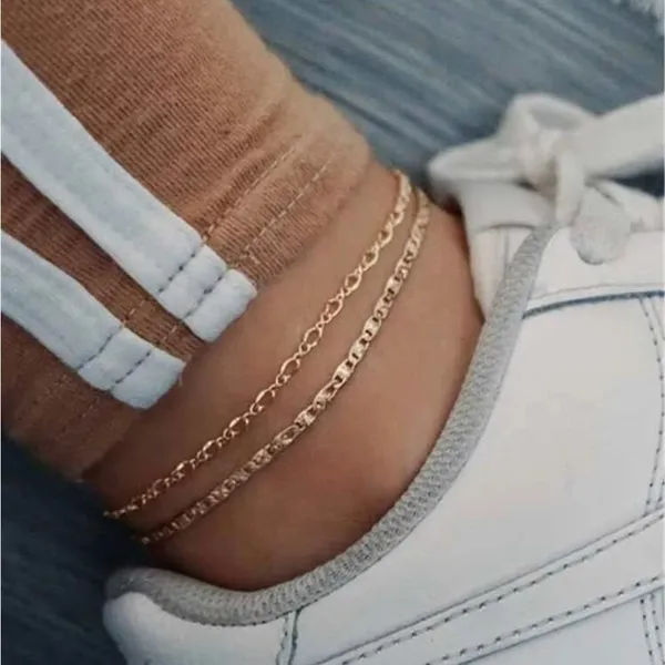 Anklet 2pcs Color Gold One Size - Image 2