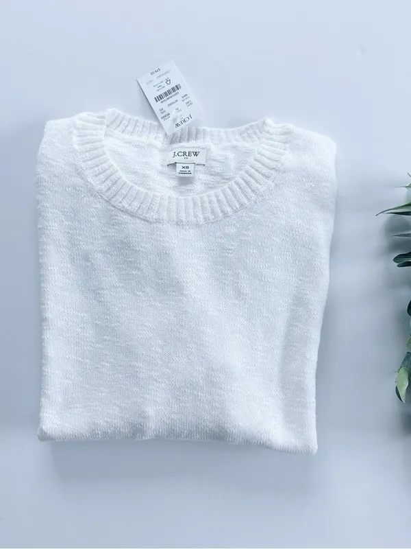 NEW J.Crew Factory White Gauzey Sweater Top - Image 7