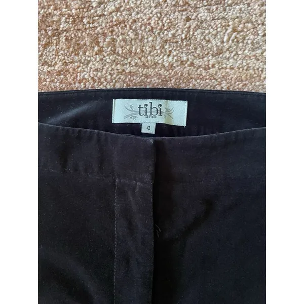 Tibi Pants Womens Size 4 Black Velvet Stretch Skinny Mid Rise Holiday - Image 2