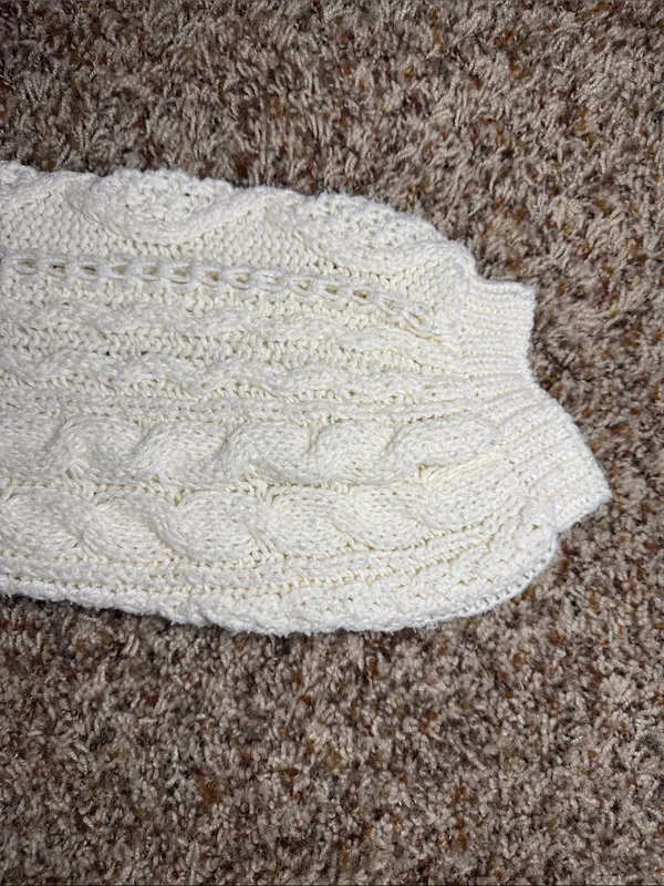 Cropped Cream Cable-Knit Crewneck Sweater - Women - Image 3
