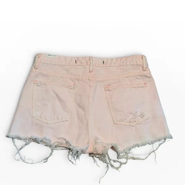 Lovers + Friends Jack High Rise‎ Distressed Denim Shorts Pink Amalfi Size 28 - Image 2