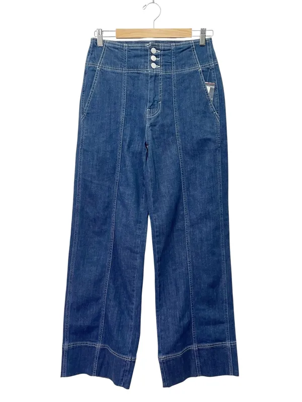 NWT PILCRO Anthropologie Jeans Sz 27 High Rise Wide Leg Trouser Contrast Stitch - Image 2