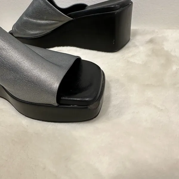 Spring Step Italian Silver Wedge 90s Y2K style platform dress casual Sandals! - Image 5