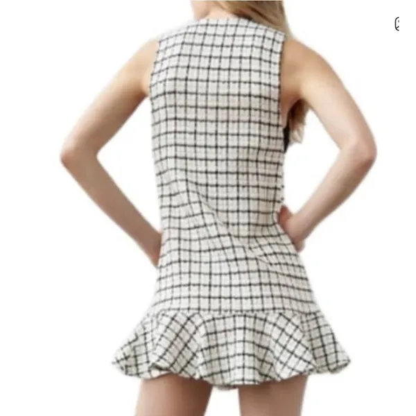 Zara Black and White Mini Dress(Size Medium) - Image 2
