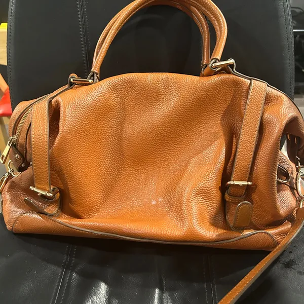 Ora Delphne Leather Satchel Handbag - Tan - Image 2