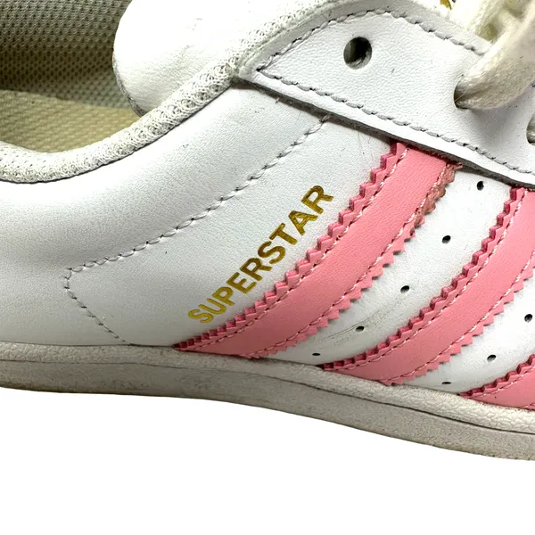 Adidas size 5 EVM 004001 white pink clamshell toe lace up sneakers‎ superstar - Image 7