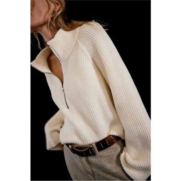 NEW Free People Sugar Ivory Greta Half Zip Pullover Sweater Sz XL NWOT - Image 10