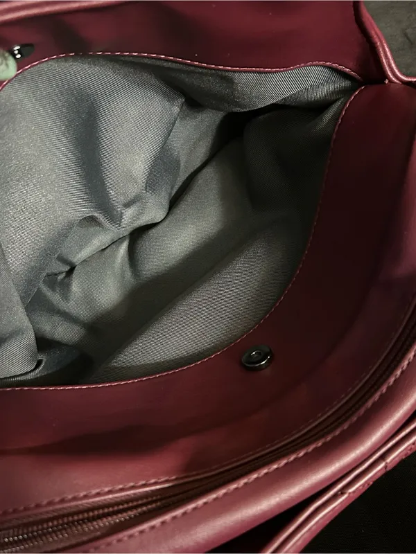 Simply Vera Vera Wang Women’s Quilted Burgundy Satchel - Image 12