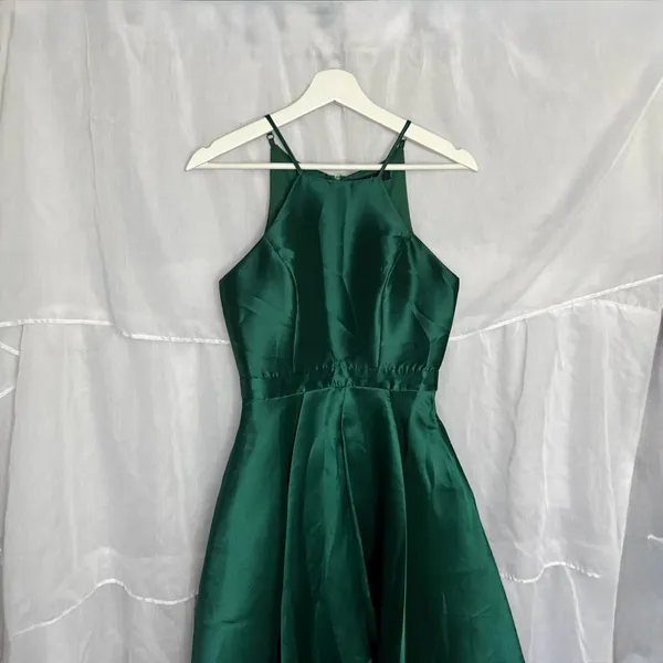 Lulus Broadway Show Emerald Green High-Low Gown - Image 2