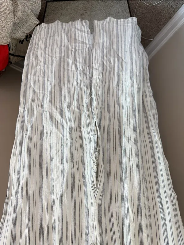 Thread & Supply White and Light Blue Striped Wide-Leg Pants - Image 3