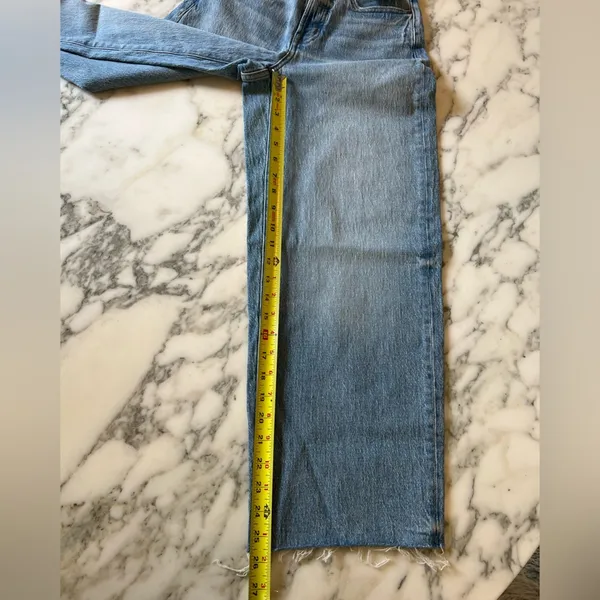 NWT Madewell curvy vintage jeans wide leg cropped 24 broken zipper needs replace - Image 8
