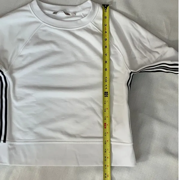 Athleta 24/7 Striped Crew Sweatshirt - White Black‎ Stripe - Size xs - Image 6