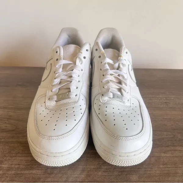 Nike Air Force 1 ‘07 Triple White Shoe Size 8.5 or 10 #404A - Image 2
