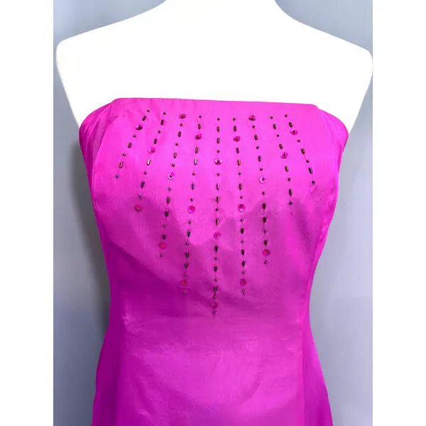 Purple Fuchsia Y2K Beaded Strapless Hoco Formal Prom Gown Dress Evening Size 6 - Image 2