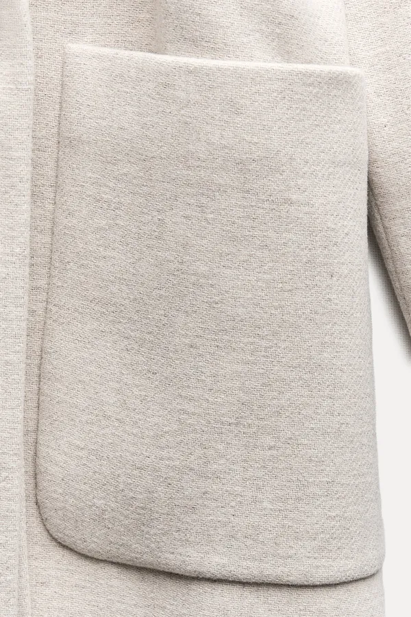 ZARA coat belted trench wool classic casual jacket overcoat - Image 8