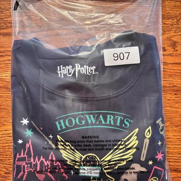 Harry Potter Hogwarts Sweatshirt Navy Women's Size XXS‎ - Image 5