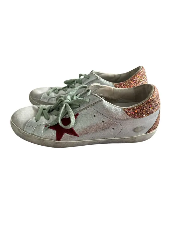 GOLDEN GOOSE Women’s Glitter Superstar Sneakers Size US 10 / 40 - Image 4