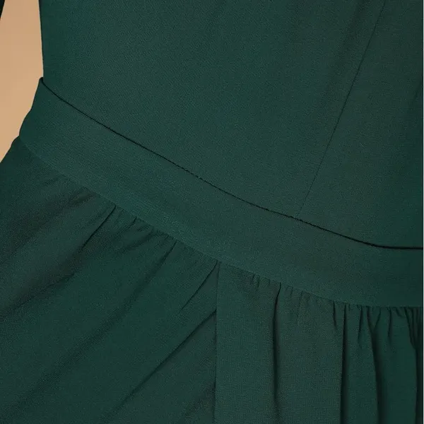 NWOT Lulus Adoring You Chiffon Long Sleeve Maxi Dress Gown Hunter Green Medium - Image 3