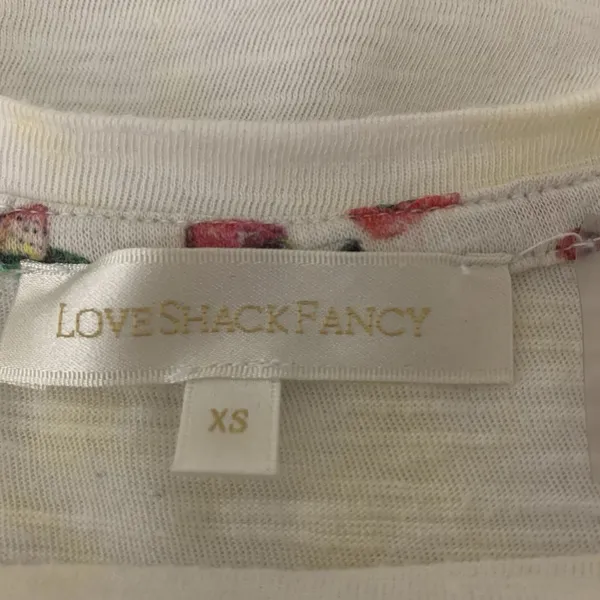 Loveshackfancy White Yellow Speckled Tshirt Women’s Sz XS Cotton Top *Flaw - Image 8