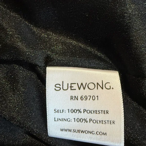 Sue‎ Wong Nocturne Halter Pleated Beaded Gown Size 8 Travilla Style Black & Gold - Image 8