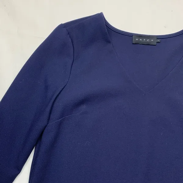 Hatch size 1 4/6 the Heidi Navy dress maternity postpartum mini ruffle v neck - Image 5