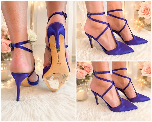 Antonio Milani purple satin high heels - Image 2
