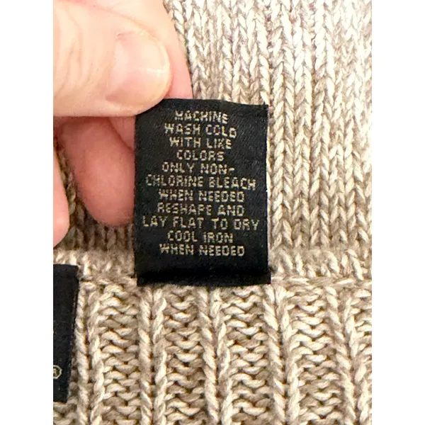 Vintage 90s‎ Guide Series Women Small Tan Speckled Knit Cotton Sweater Classic - Image 7