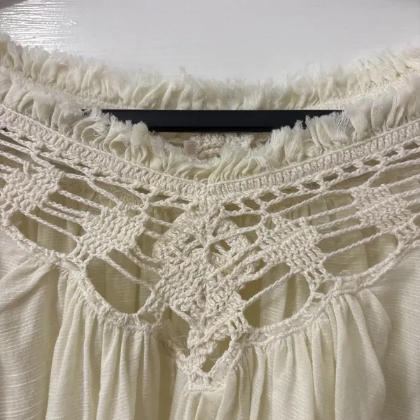 Free People Embroidered Bohemia Blouse XS Festival Ethereal Boho Floral - Image 6