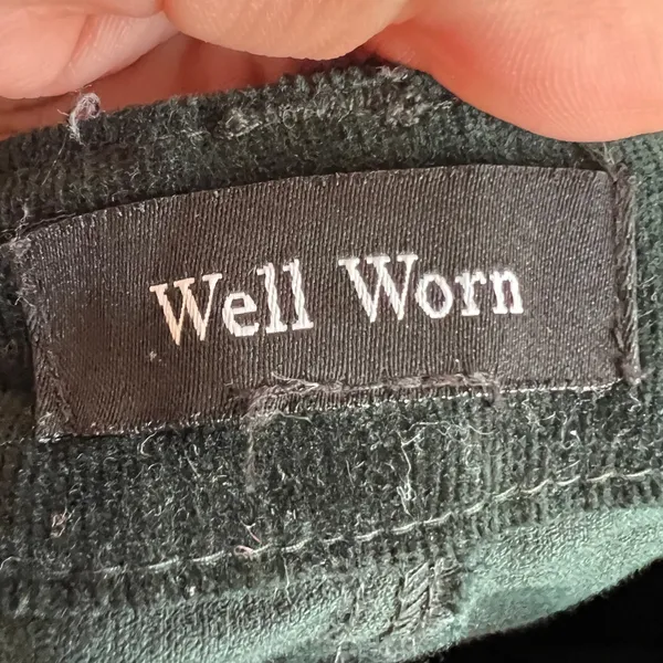 Well Worn Hunter Green Corduroy Pants Y2K 2000s Retro 90s Academia Earthy Sz‎ 8 - Image 6