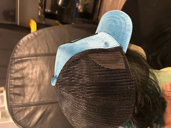 Blue Plush Baseball Cap with Cartoon Patch - Image 6