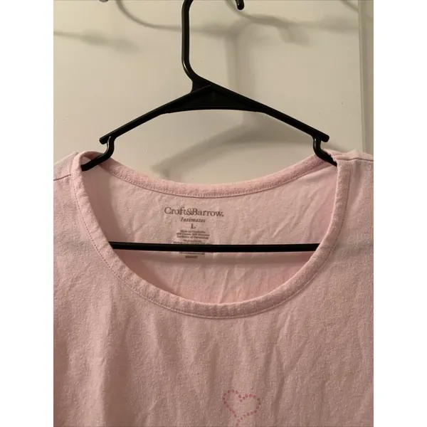 Croft & Barrow Women’s Dog Print Long Sleeve Pajama Top Shirt 1pc Size L Pink - Image 2